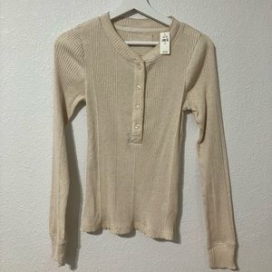 Aerie Beige Henley NWT